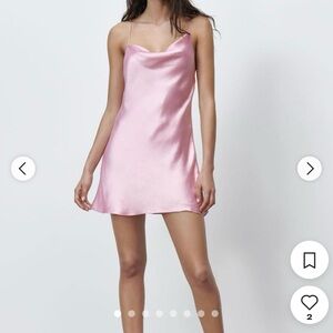 Zara Pink Satin Mini Dress